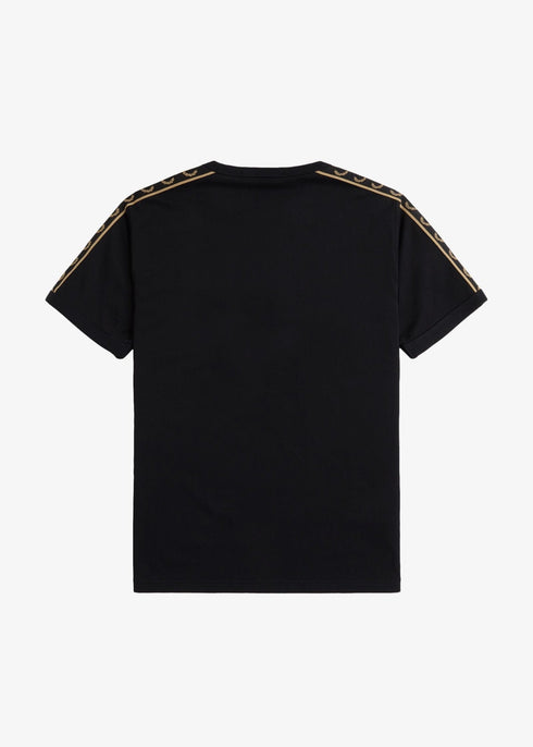 Fred Perry T-shirt T-shirt Uomo Ringer tape Nero beige P24-FRED PERRYM4613-U78-S - Francavilla Moda