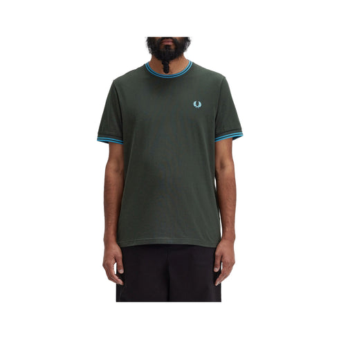 Fred Perry T-shirt T-shirt Uomo Twin Tipped a maniche corte Verde ocean A24 - FRED PERRYM1588 - W64 - M - Francavilla Moda