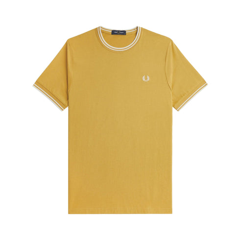 Fred Perry T-shirt T-shirt Uomo Twin Tipped a maniche corte Miele - Francavilla Moda