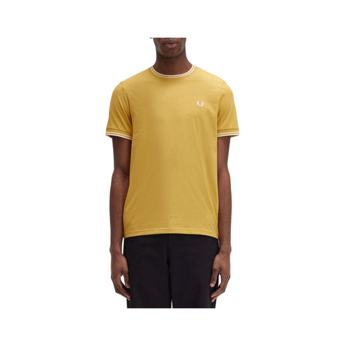 Fred Perry T-shirt T-shirt Uomo Twin Tipped a maniche corte Miele - Francavilla Moda