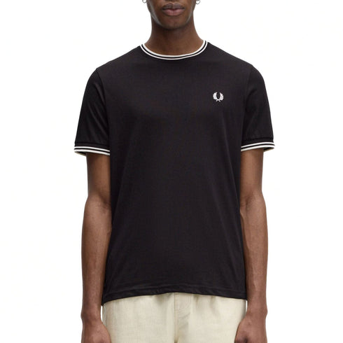 Fred Perry T-shirt T-shirt Uomo Twin Tipped girocollo Nero A24 - FRED PERRYM1588 - 102 - S - Francavilla Moda