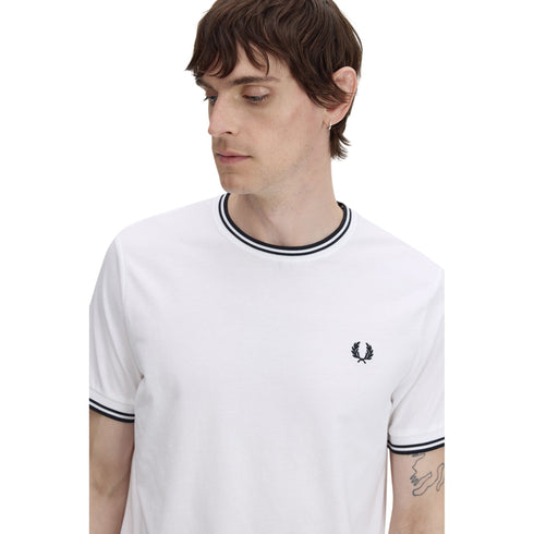 FRED PERRY T-shirt Uomo T-shirt con doppia riga S P26-FRED PERRYM1588-100-S - Francavilla Moda