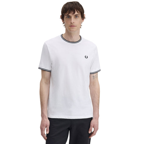 FRED PERRY T-shirt Uomo T-shirt con doppia riga S P26-FRED PERRYM1588-100-S - Francavilla Moda