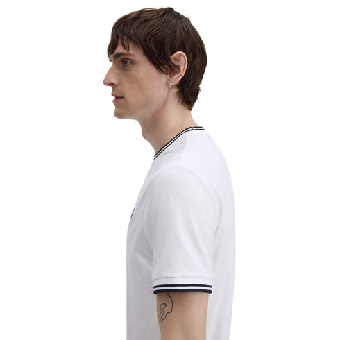 FRED PERRY T-shirt Uomo T-shirt con doppia riga S P26-FRED PERRYM1588-100-S - Francavilla Moda