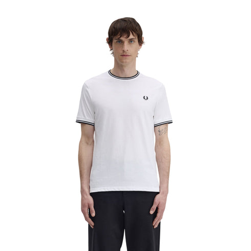 FRED PERRY T-shirt Uomo T-shirt con doppia riga S P26-FRED PERRYM1588-100-S - Francavilla Moda
