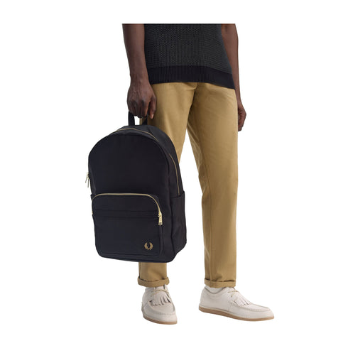 Fred Perry Zainetto Zaino Uomo Textured Nylon Nero - Francavilla Moda