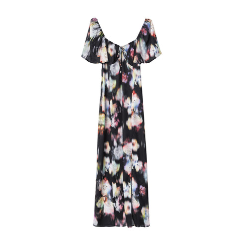 Gaelle Abito lungo Abito Donna lungo con fantasia Nero multi P25 - GAELLEGAABW04003 - NERO - 42 - Francavilla Moda