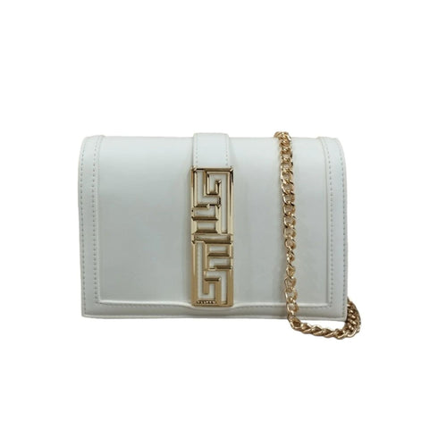 GAELLE Borsa a spalla Borsa Donna con patta e dettaglio metallico Bianco - Francavilla Moda