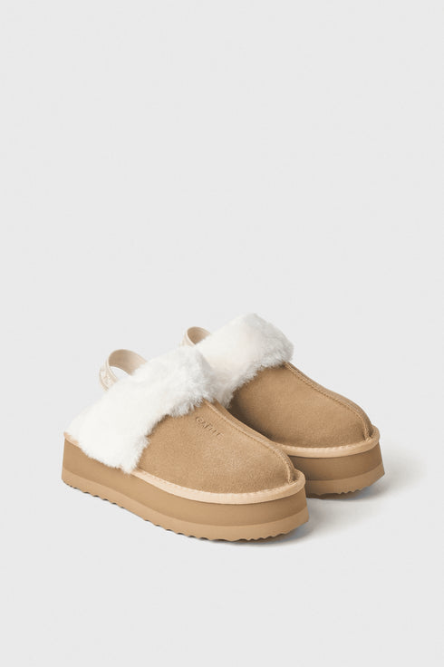 Gaelle Sabot Eskimo Boots Sabot In Suede E Pelliccia Con Elastico Logato Sul Retro 40 - Francavilla Moda