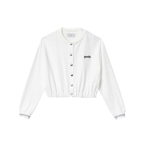 Gaelle Giacca bomber Giubbino Donna groffato con bottoni Bianco - Francavilla Moda