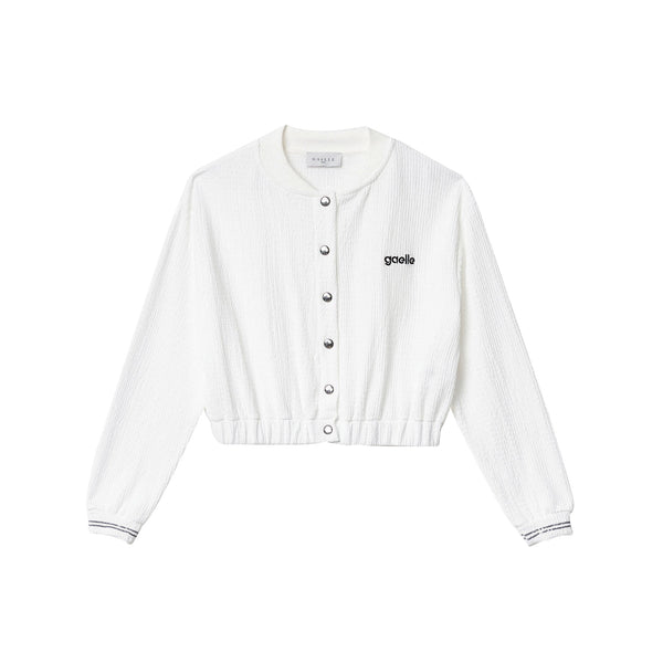 Gaelle Giacca bomber Giubbino Donna groffato con bottoni Bianco - Francavilla Moda