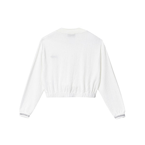 Gaelle Giacca bomber Giubbino Donna groffato con bottoni Bianco - Francavilla Moda