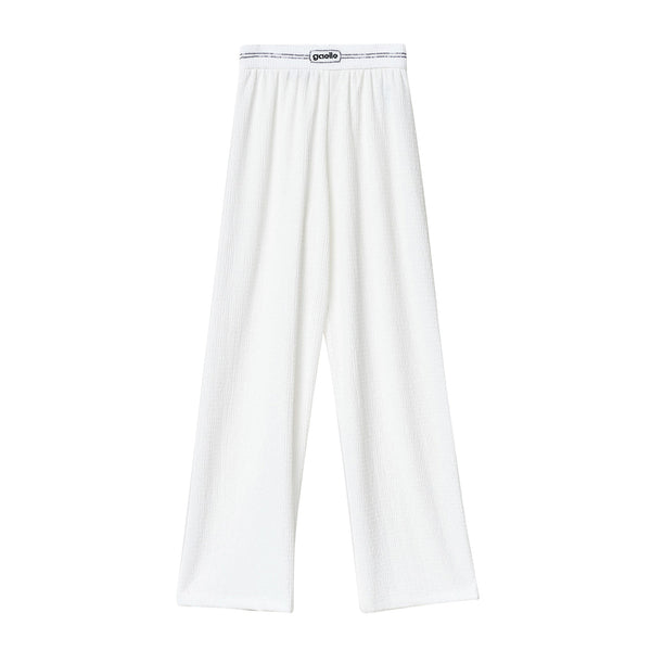 Gaelle Pantaloni Pantalone Donna groffato con banda Bianco - Francavilla Moda