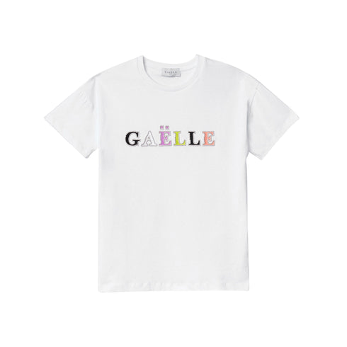 Gaelle T-shirt T-shirt Donna con logo colorato Bianco - Francavilla Moda