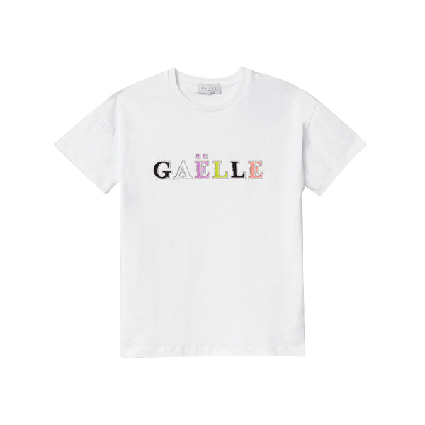 Gaelle T-shirt T-shirt Donna con logo colorato Bianco - Francavilla Moda