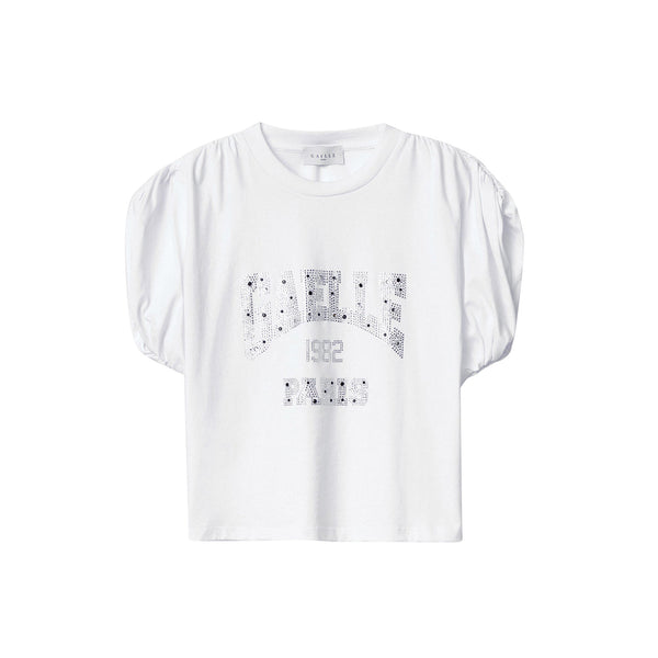 Gaelle T-shirt T-shirt Donna con logo paillettes Bianco P25 - GAELLEGAABW04580 - BIANCO - 0 - Francavilla Moda
