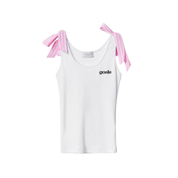 Gaelle Top Top Donna con fiocchi sulle spalle Bianco - Francavilla Moda