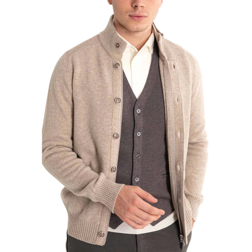 Gran Sasso Cardigan Cardigan Uomo in lana a collo alto 48 - Francavilla Moda