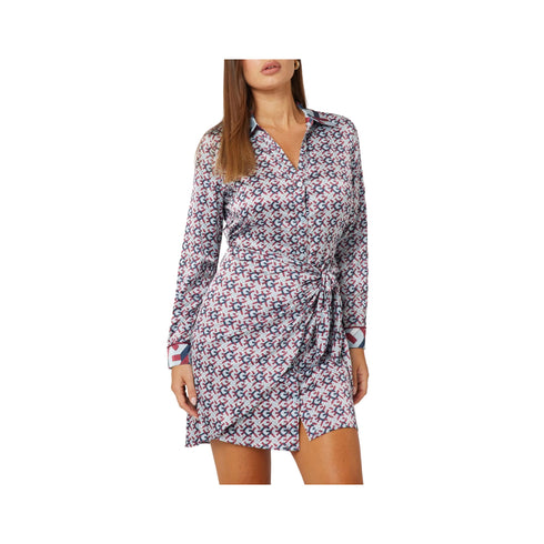 Guess Abito mini Abito Donna in seta stampata Celeste A24 - GUESSW4YK35WF1T2 - P7RV - XS - Francavilla Moda