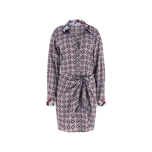 Guess Abito mini Abito Donna in seta stampata Celeste A24 - GUESSW4YK35WF1T2 - P7RV - XS - Francavilla Moda