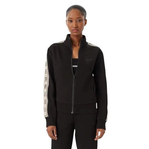 Guess Athleisure Felpa con zip Felpa Donna con tape logo XS A26-GUESS ATHLEISUREV2YQ16KB3P2-JBLK-XS - Francavilla Moda