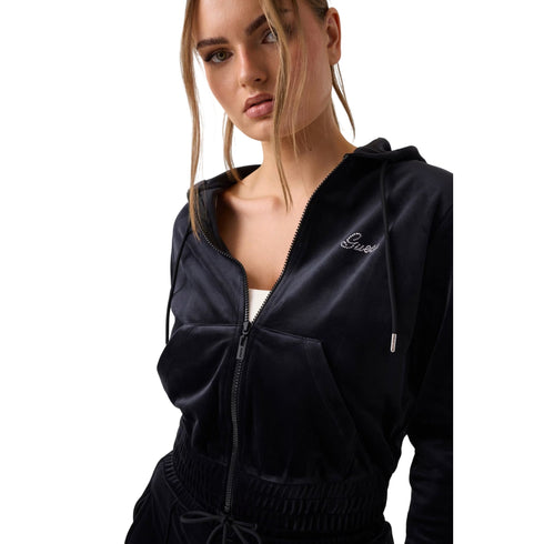 Guess Athleisure Felpa con zip Felpa Donna in ciniglia con strass XS - Francavilla Moda