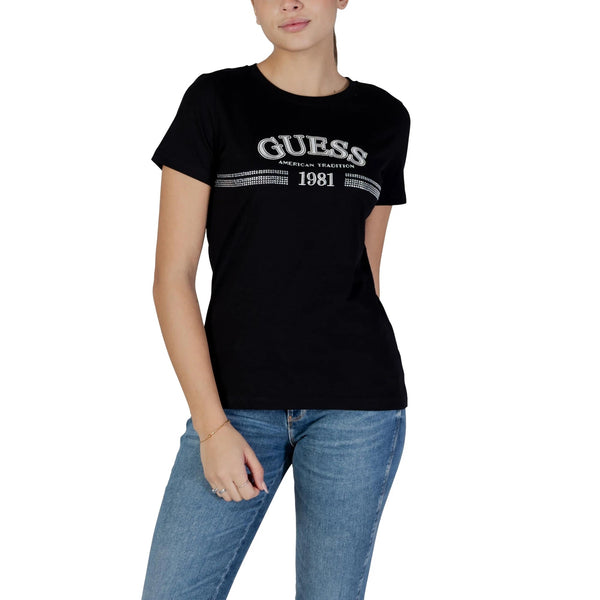 GUESS ATHLEISURE T-Shirt GUESS ATHLEISURE T-shirt ALDA in Cotone con Strass Donna XS - Francavilla Moda