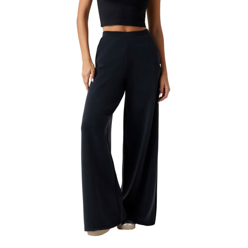 GUESS ATHLEISURE Pantalone Pantaloni Donna wide leg tinta unita XS P26-GUESS ATHLEISUREV4YB07KCAY2-JBLK-XS - Francavilla Moda