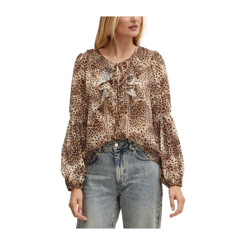 Guess Camicia casual Camicia Donna Clouis con rouches Panna - Francavilla Moda