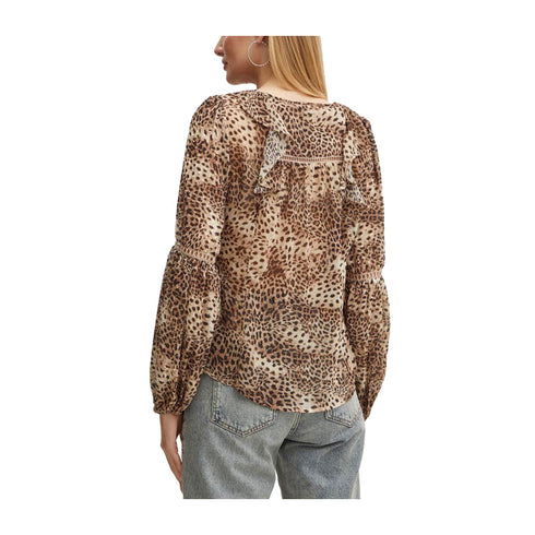 Guess Camicia casual Camicia Donna Clouis con rouches Panna - Francavilla Moda