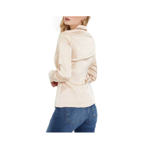 Guess Camicia casual Camicia Donna in raso tinta unita Panna - Francavilla Moda