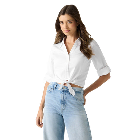 Guess Camicia corta Camicia Donna Reeya con fiocco XS - Francavilla Moda
