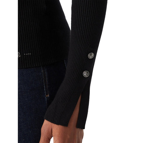 Guess Cardigan Cardigan Donna a costine con logo strass XS - Francavilla Moda