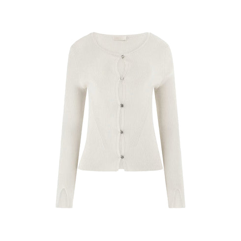 Guess Cardigan Cardigan Donna Eden con bottoni logati Beige - Francavilla Moda