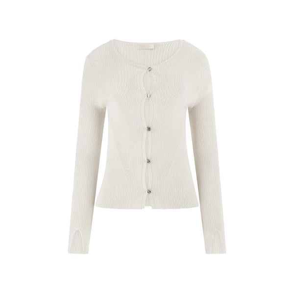 Guess Cardigan Cardigan Donna Eden con bottoni logati Beige - Francavilla Moda