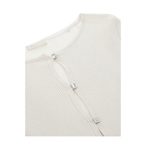 Guess Cardigan Cardigan Donna Eden con bottoni logati Beige - Francavilla Moda