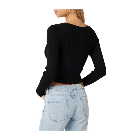 Guess Cardigan Cardigan Donna Lucille cropped Nero - Francavilla Moda