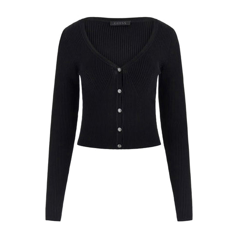 Guess Cardigan Cardigan Donna Lucille cropped Nero - Francavilla Moda