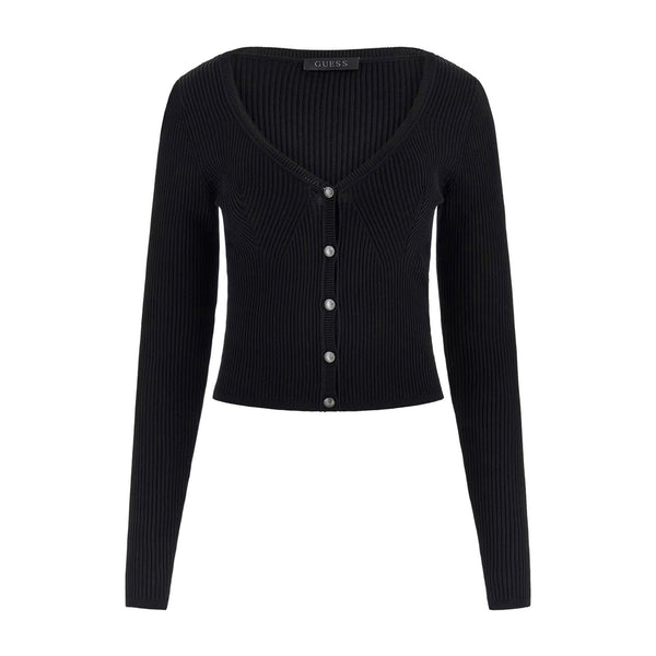 Guess Cardigan Cardigan Donna Lucille cropped Nero - Francavilla Moda