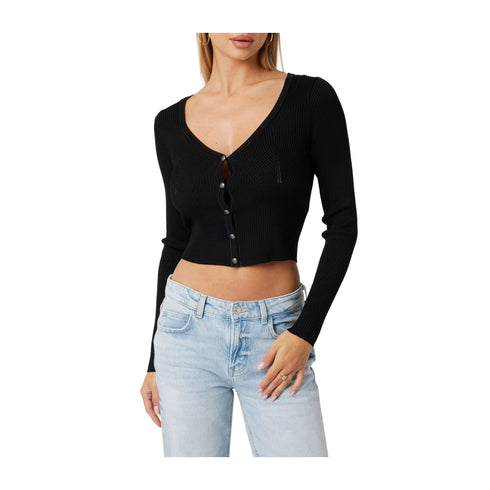 Guess Cardigan Cardigan Donna Lucille cropped Nero - Francavilla Moda