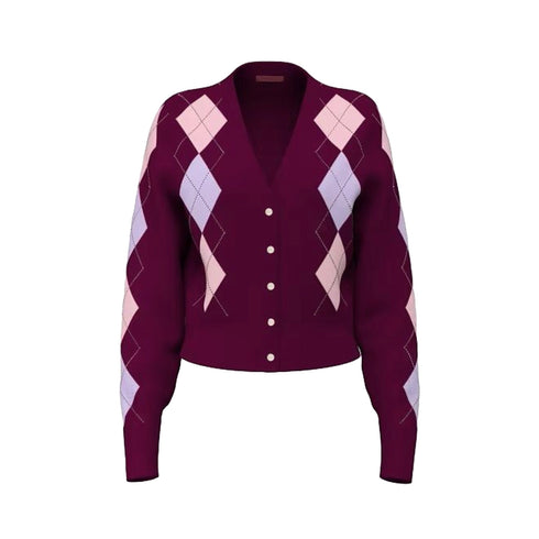 Guess Cardigan Cardigan Donna motivo a rombi XS - Francavilla Moda