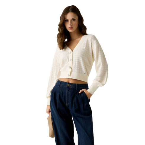 Guess Cardigan Cardigan Donna Nina con bottoni gioiello XS A26-GUESSW6YR14Z0955-G012-XS - Francavilla Moda