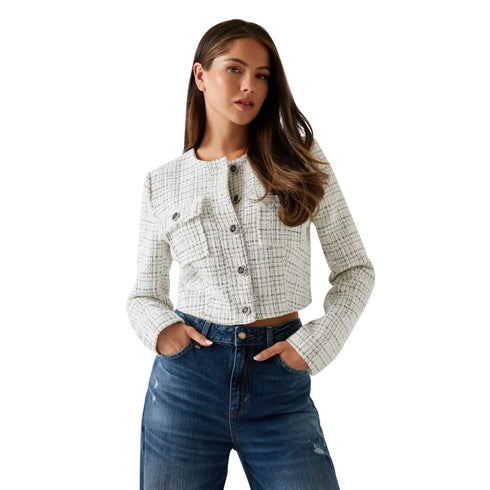 Guess Giacca leggera Giacca Donna in tweed a girocollo XS - Francavilla Moda