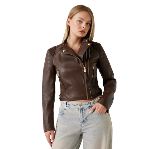 Guess Giacca leggera Giubbino Donna in similpelle zip laterale XS - Francavilla Moda