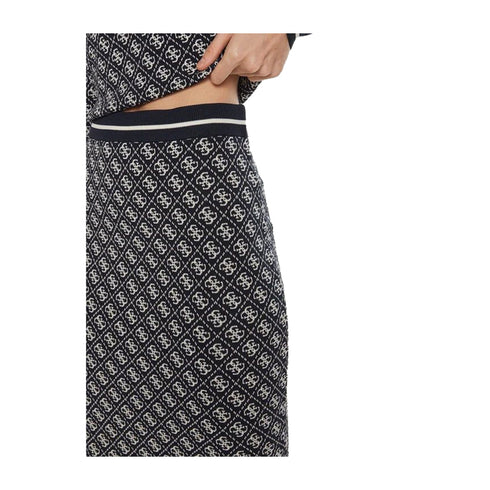 Guess Gonna corta Gonna Donna Leena con logo Nero - Francavilla Moda