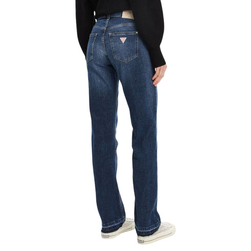 Guess Cinque tasche Guess pantalone in denim scuro donna patch logo sul retro 26 - Francavilla Moda