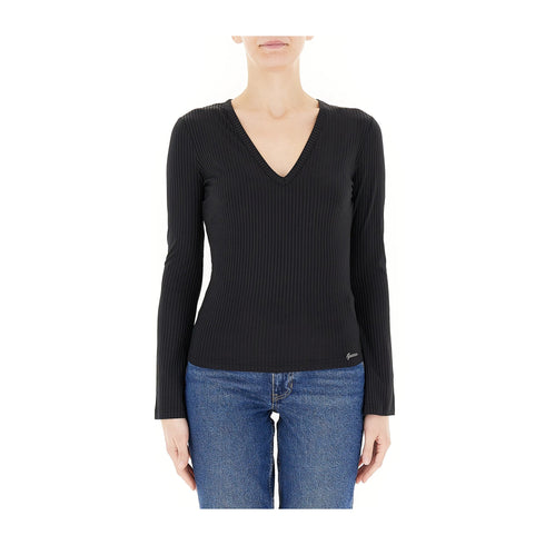 Guess Maglia Maglia Donna a costine scolla a V XS - Francavilla Moda