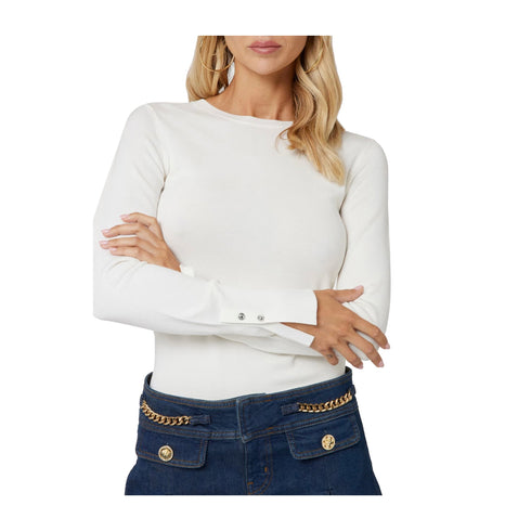 Guess Maglia Maglia Donna basic in misto viscosa Panna - Francavilla Moda