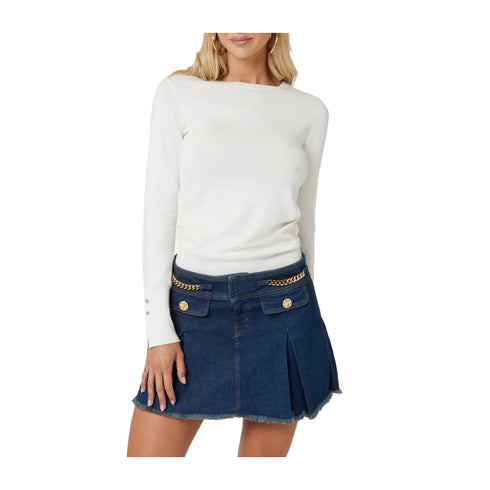 Guess Maglia Maglia Donna basic in misto viscosa Panna - Francavilla Moda