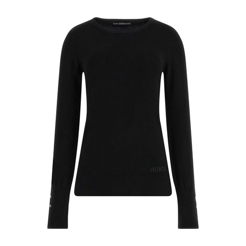 Guess Maglia Maglia Donna basic in misto viscosa Nero A24 - GUESSW2YR30Z2V62 - JBLK - XS - Francavilla Moda